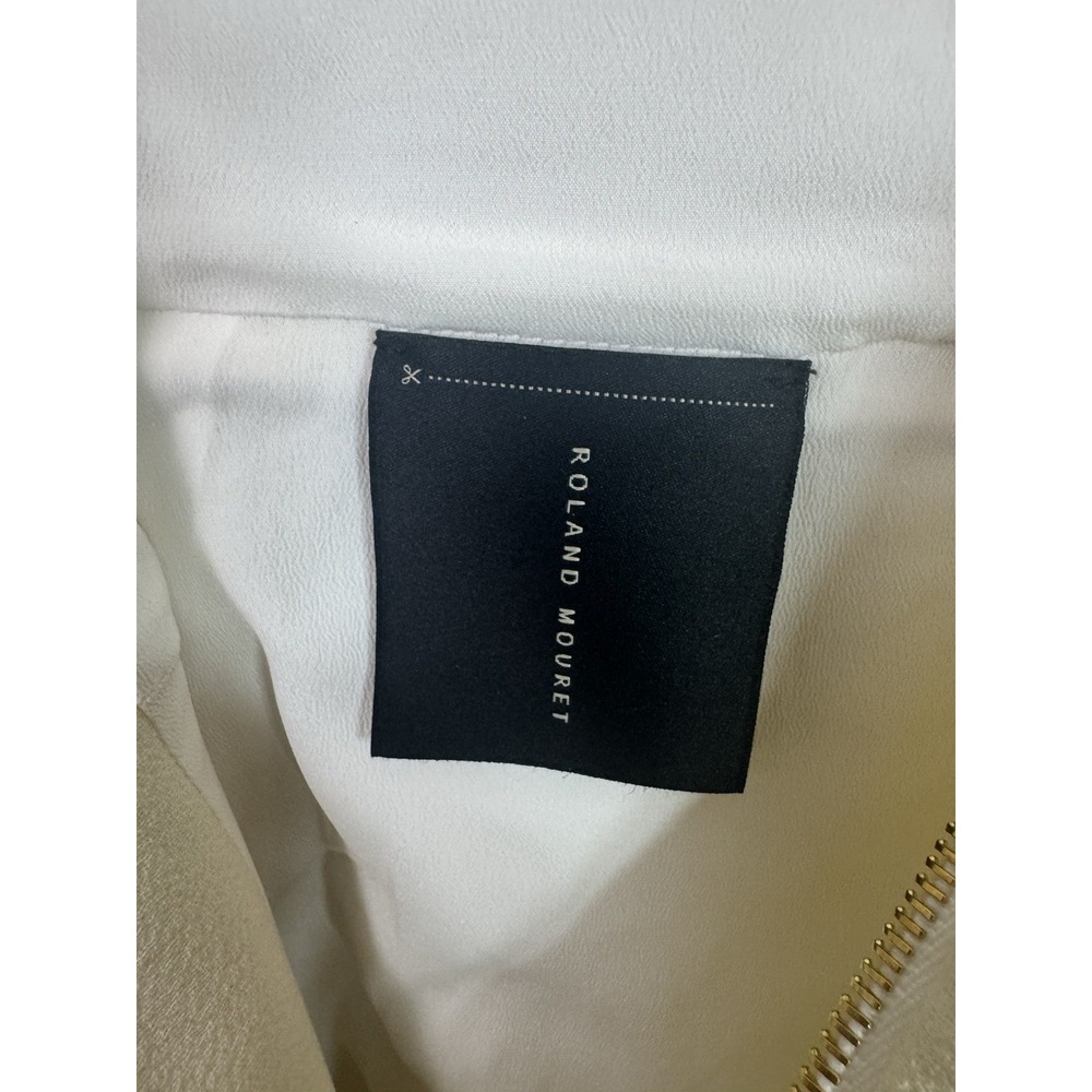 Roland Mouret Crepe Zip Jacket Ivory White Size 6 - Picture 4 of 6